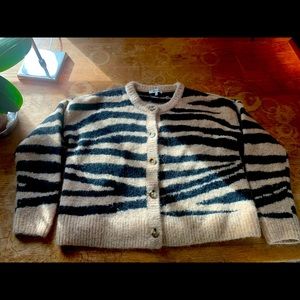 Madewell Animal Print Cropped Sweater